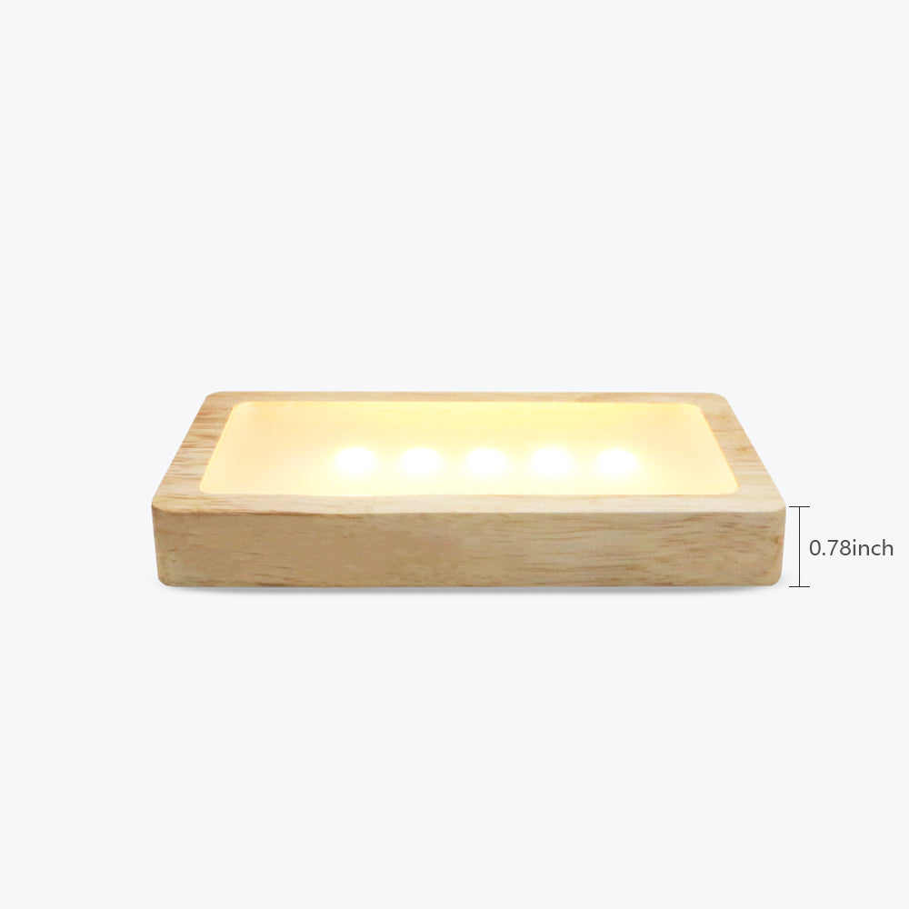 Dimming LED Base for Crystal Display Glass Art Wood Rectangle 6